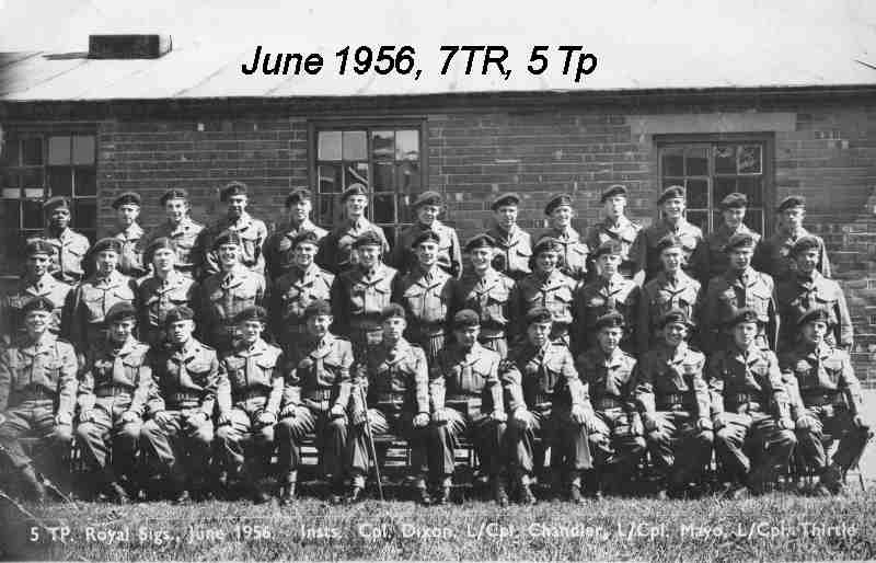 Royal Signals catterick camp. J7 training regiment 5 troop june 1956