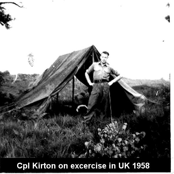 Cpl Kirton in the UK 1958