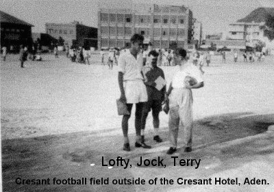 Lofty jock and terry outside the cresant Hotel in Aden