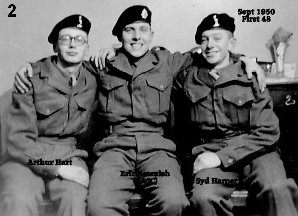 Royal Signals 7 training regiment Vimy lines Aug 1950, Harper, Beaminsh Hart