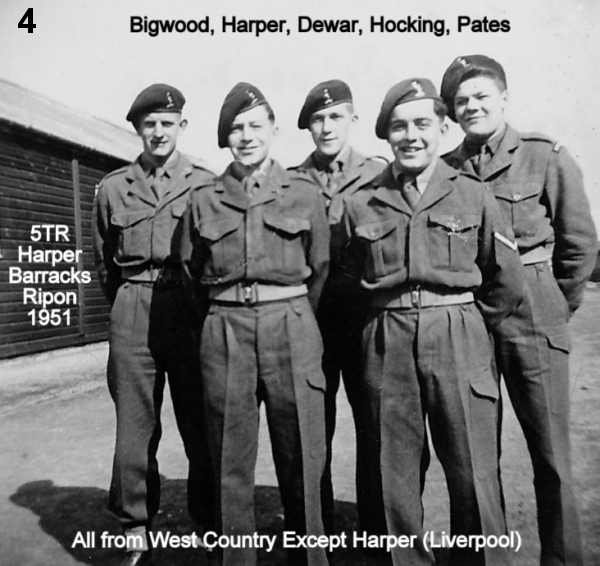 5 Training Regiemnt Harper Barracks Ripon, Bigwood, Harper, Dewar, Hocking, Pates