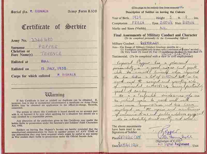 Certificate of service