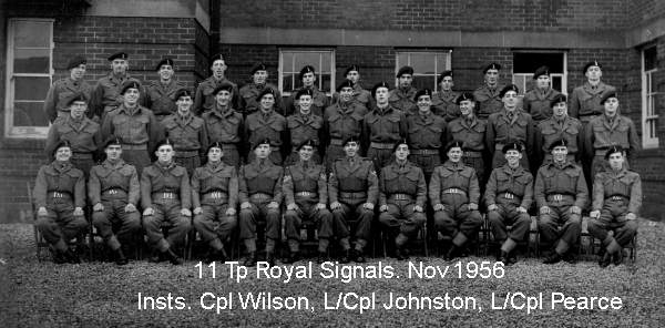 Royal Signals  7 training regiment  11 troop Nov 1956