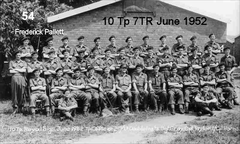 Royal Signals 7 training regiment, 10 troop catterick camp June 1952