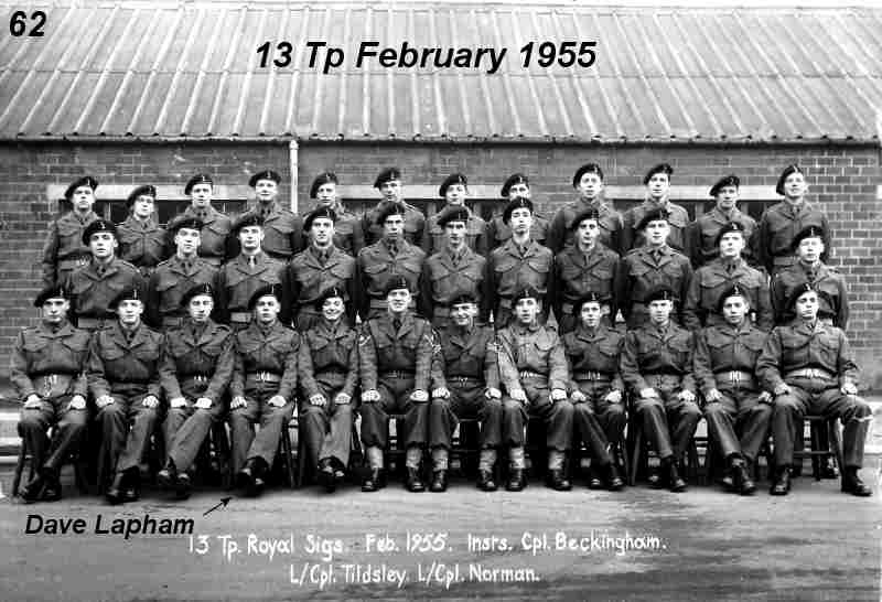 Royal Signals 7 training regiment catterick camp. 13 troop february 1955
