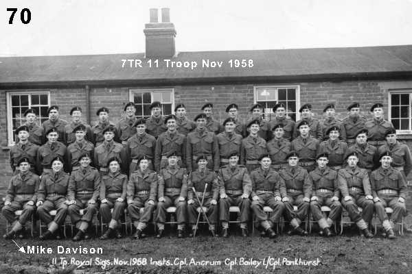 Royal Signals 7TR 11 Troop Nov 1958